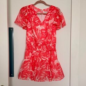 Amanda Uprichard Lela Romper Floral Pink Size Small Summery casual Everyday